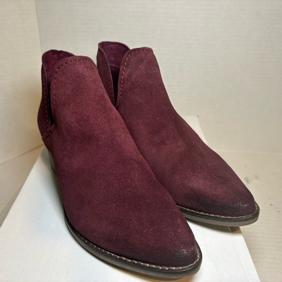 Steve Madden Austin Maroon Suede Leather Ankle Boots - Picture 8 of 11